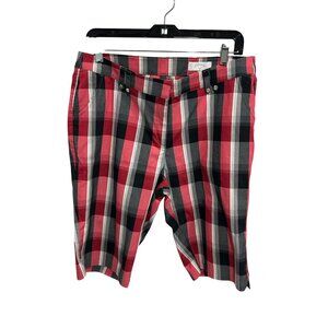Callaway Golf Plaid Shorts Size 12 Red Black White Preppy Gorpcore NWT